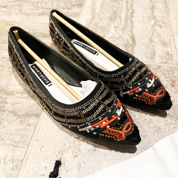 Alice + Olivia Lenora Slip-On Stitch Ballet Flats, Size 39.5 New in Box $395 - Picture 4 of 12